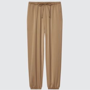 Uniqlo Satin Drape Jogger Pants XS Beige